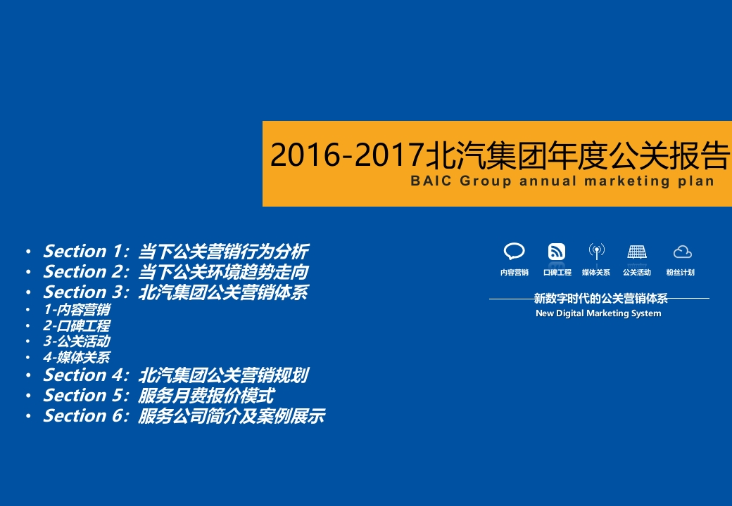 北汽集团年度公关传播方案